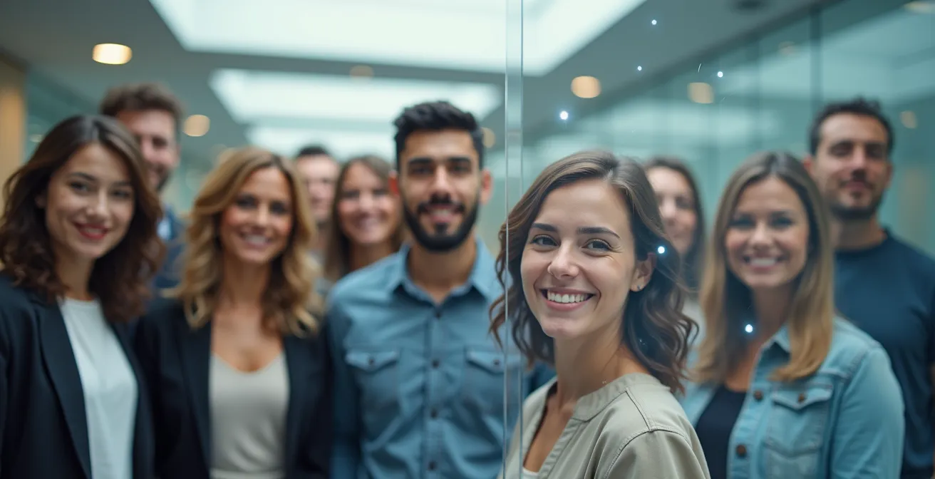 Auditoría visual de algoritmos mostrando diversidad en reconocimiento facial