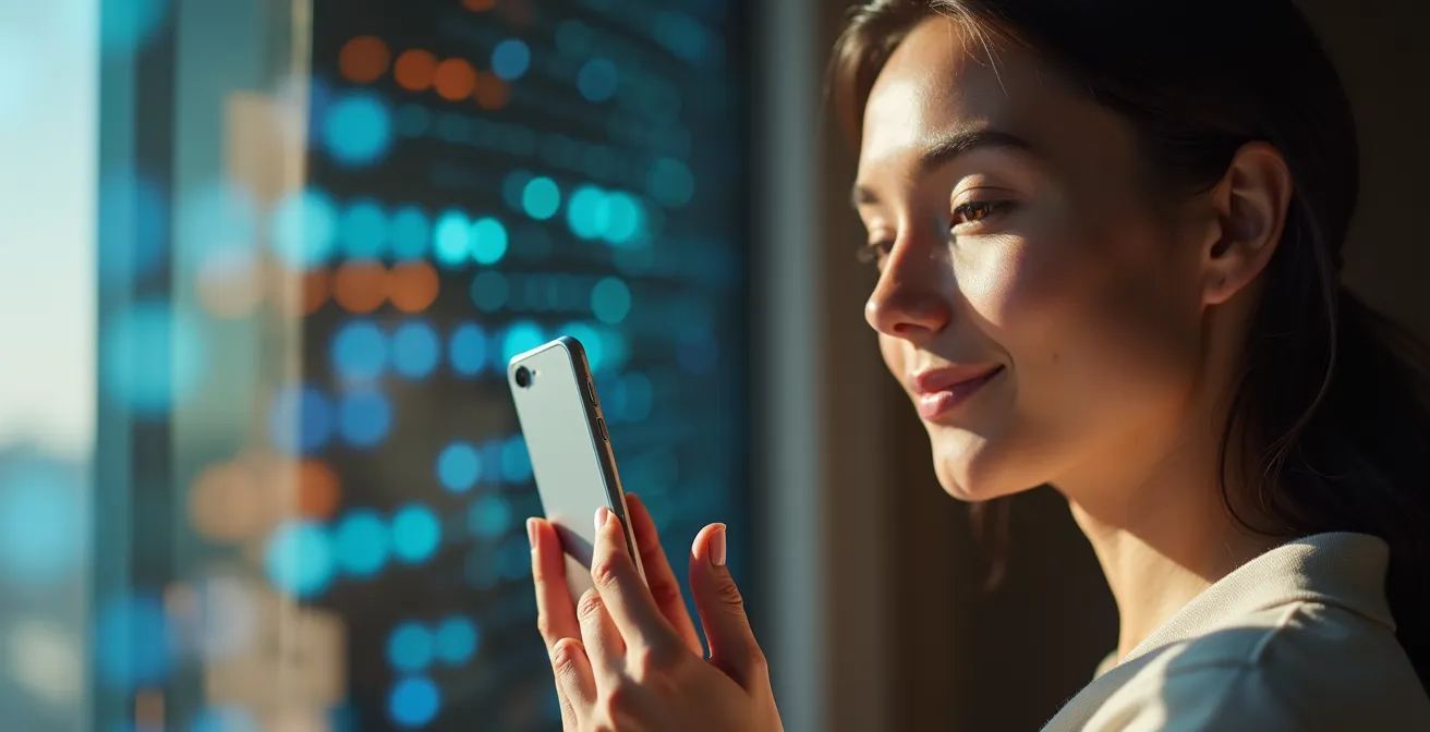 Usuario autenticándose mediante billetera digital blockchain sin revelar datos personales