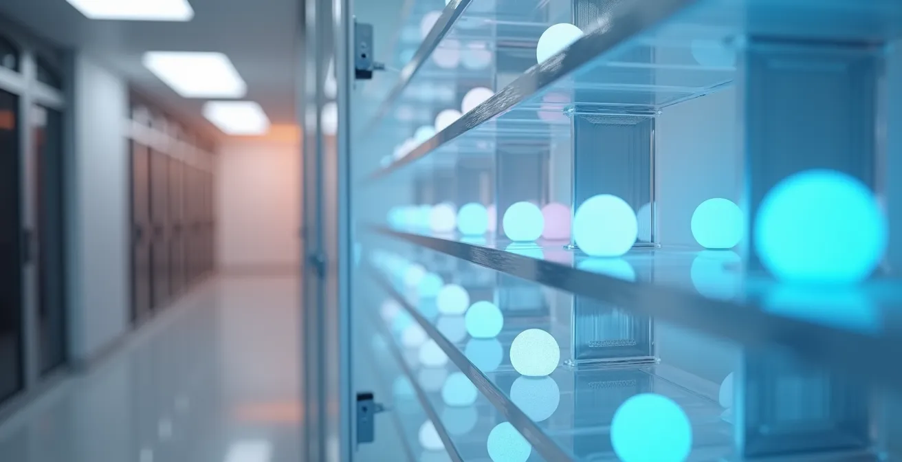 Sistema automatizado de gestión de ciclo de vida de datos en cloud que muestra el movimiento de datos entre diferentes niveles de almacenamiento.