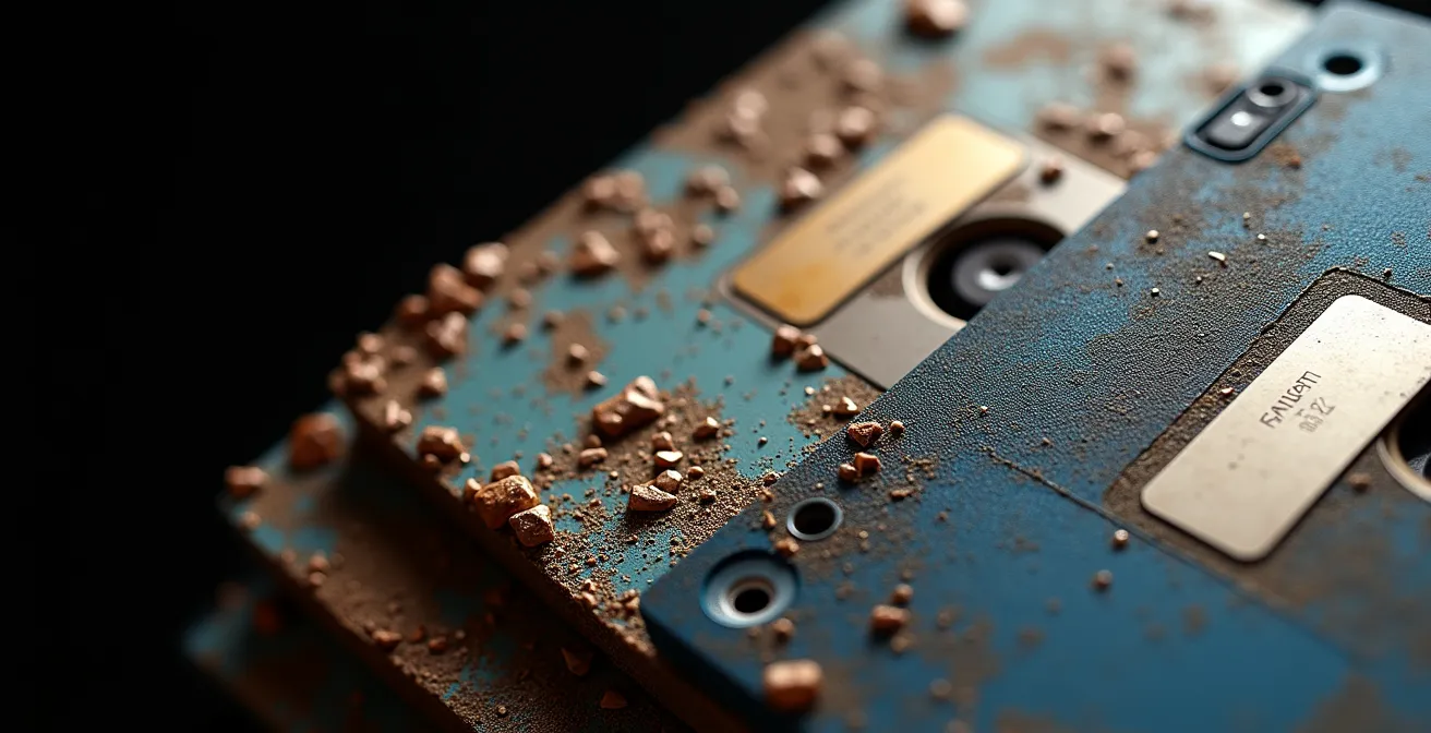 Línea temporal visual mostrando la evolución y obsolescencia de formatos de archivo digital