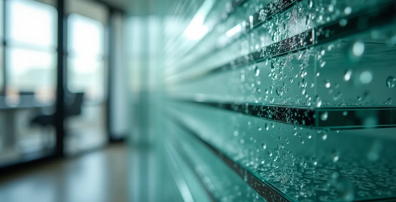 Visualización de tres niveles de profundidad en dashboard ejecutivo con capas transparentes