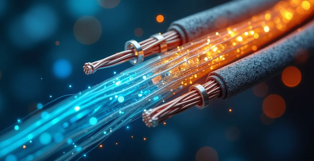Visualización de un puente digital conectando sistemas antiguos con aplicaciones modernas mediante RPA